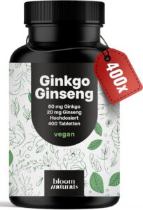 Ginkgo + Ginseng Tabletten hochdosiert – 400 Tabletten - 60mg + 40mg bei Amazon bestellen